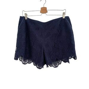 New Trina Turk St Lucia Lace Floral Sz 12 Resort Boho Festival Scalloped Shorts